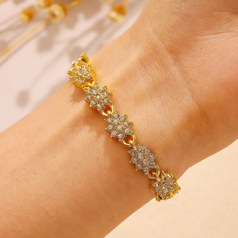 Elegant Zircon Alloy Chain & Link Bracelets