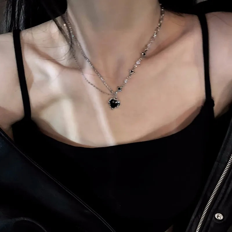 Sweet Heart Shape Alloy Plating Artificial Rhinestones Women's Necklace