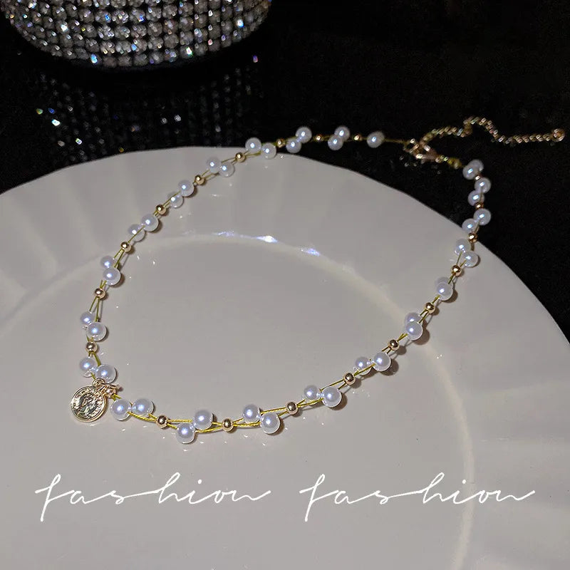 Golden Grace Pearl Chain (Code-ZX#568)