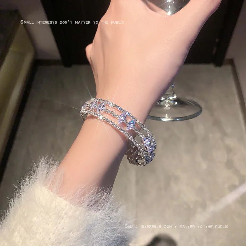 Pearl Zircon Stacked Bracelet – Elegant Cold Style High-Grade Jewelry
