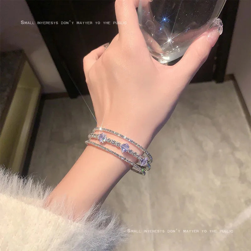 Pearl Zircon Stacked Bracelet – Elegant Cold Style High-Grade Jewelry