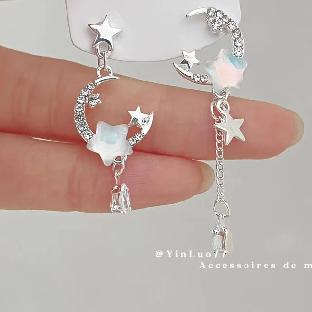 Moonlit Dream Opal Star Earrings (Code-ZX#645)