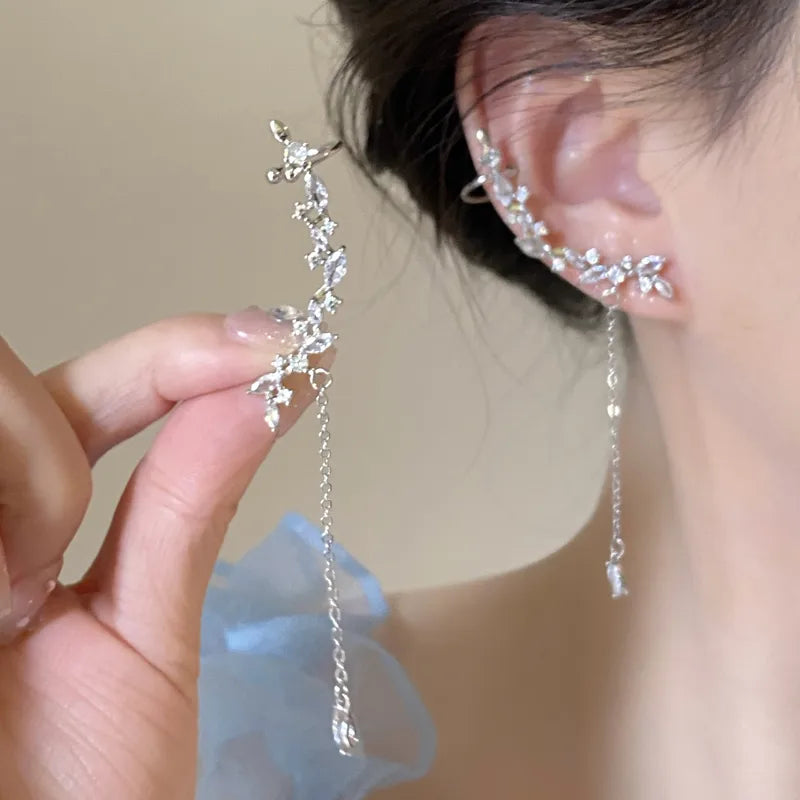 Crystal Vine Ear Cuff Earrings (Code-ZX#703)