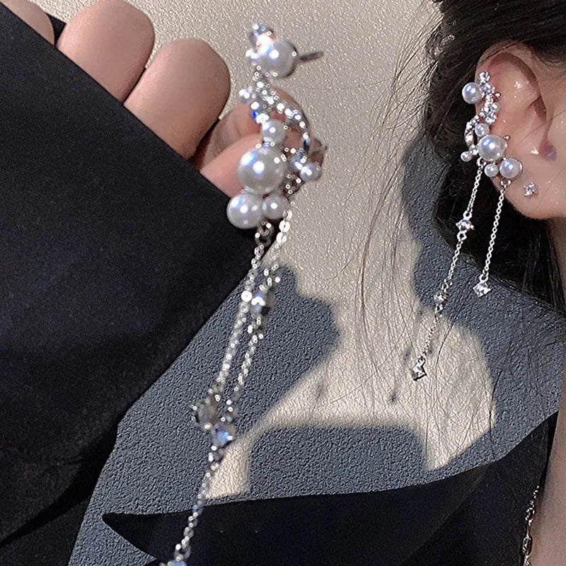 Luna Pearl Cascade Earrings (Code-ZX#707)