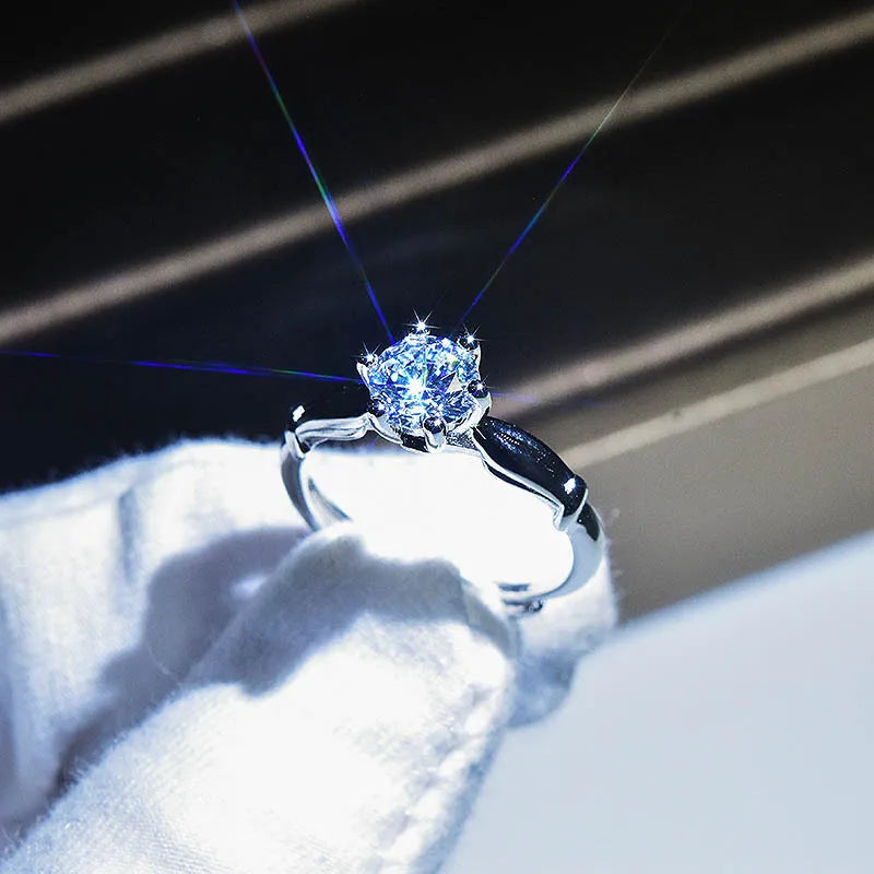 Brilliant Zircon Crystal Silver Adjustable Rings Collection
