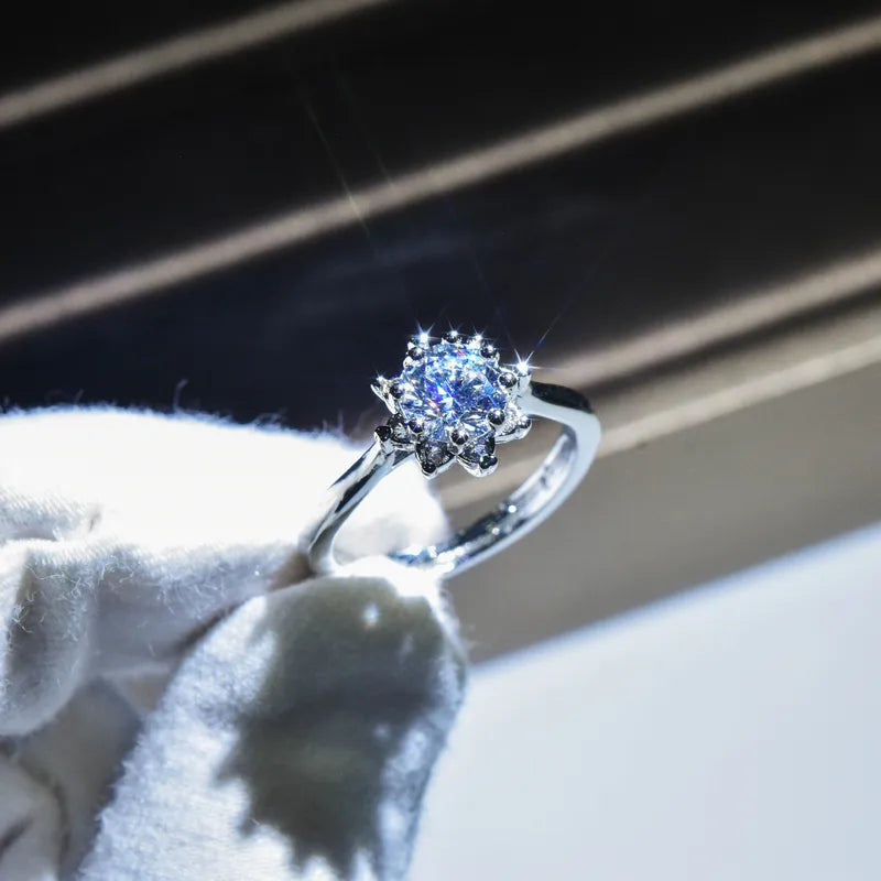 Brilliant Zircon Crystal Silver Adjustable Rings Collection