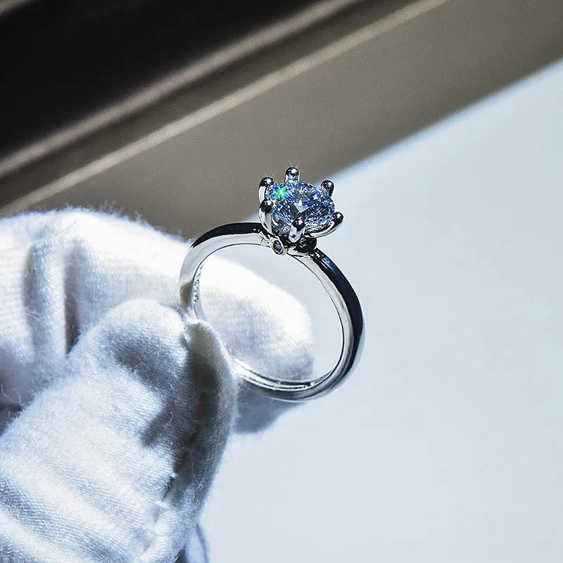 Brilliant Zircon Crystal Silver Adjustable Rings Collection