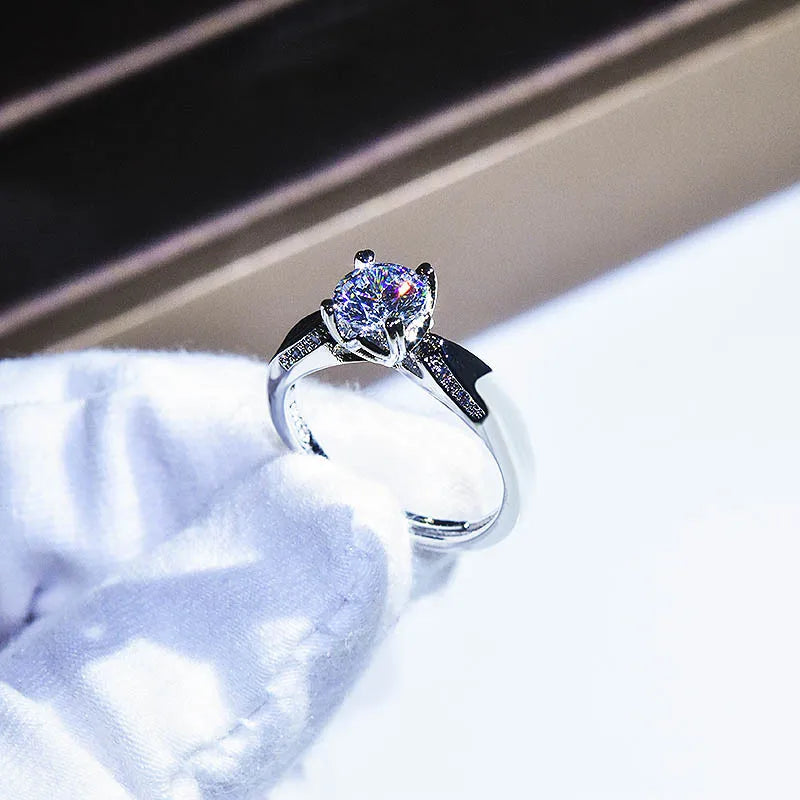 Brilliant Zircon Crystal Silver Adjustable Rings Collection