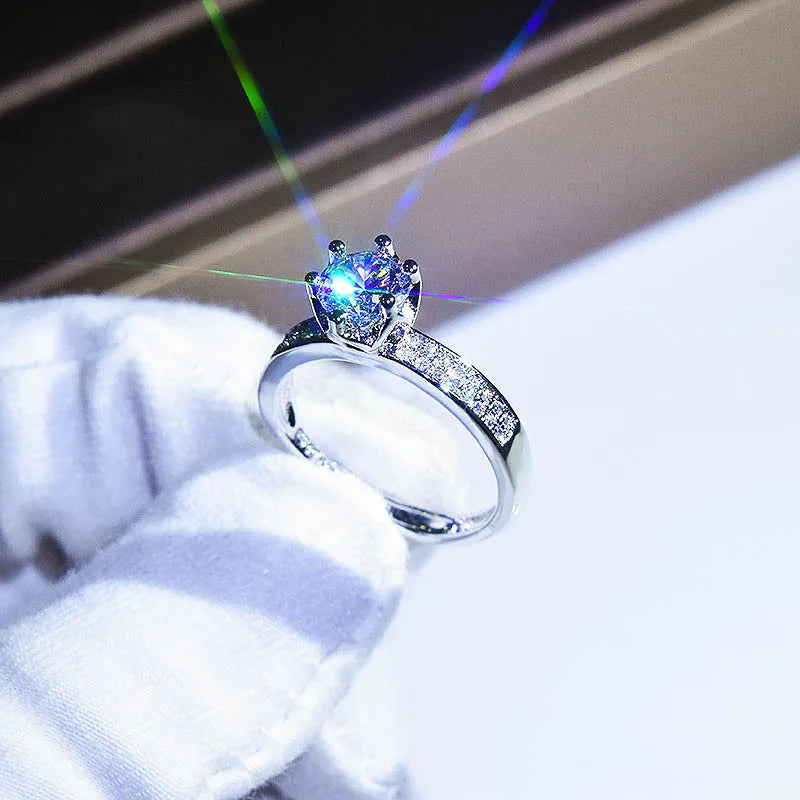 Brilliant Zircon Crystal Silver Adjustable Rings Collection