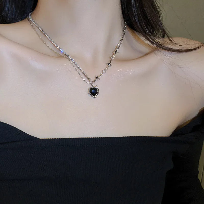 Diamond-Encrusted Love Star Necklace