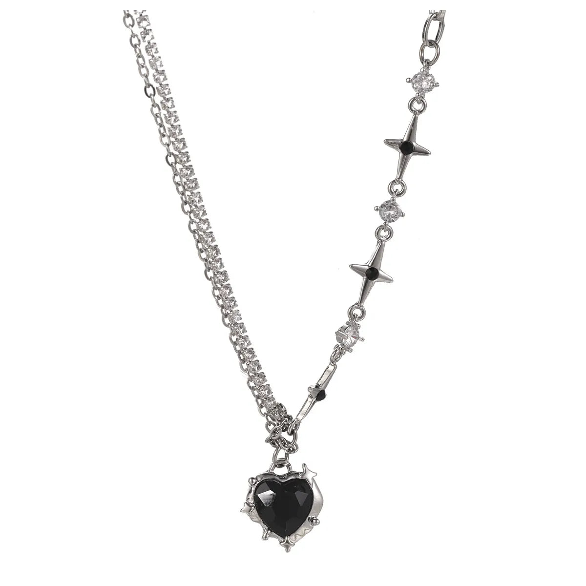 Diamond-Encrusted Love Star Necklace