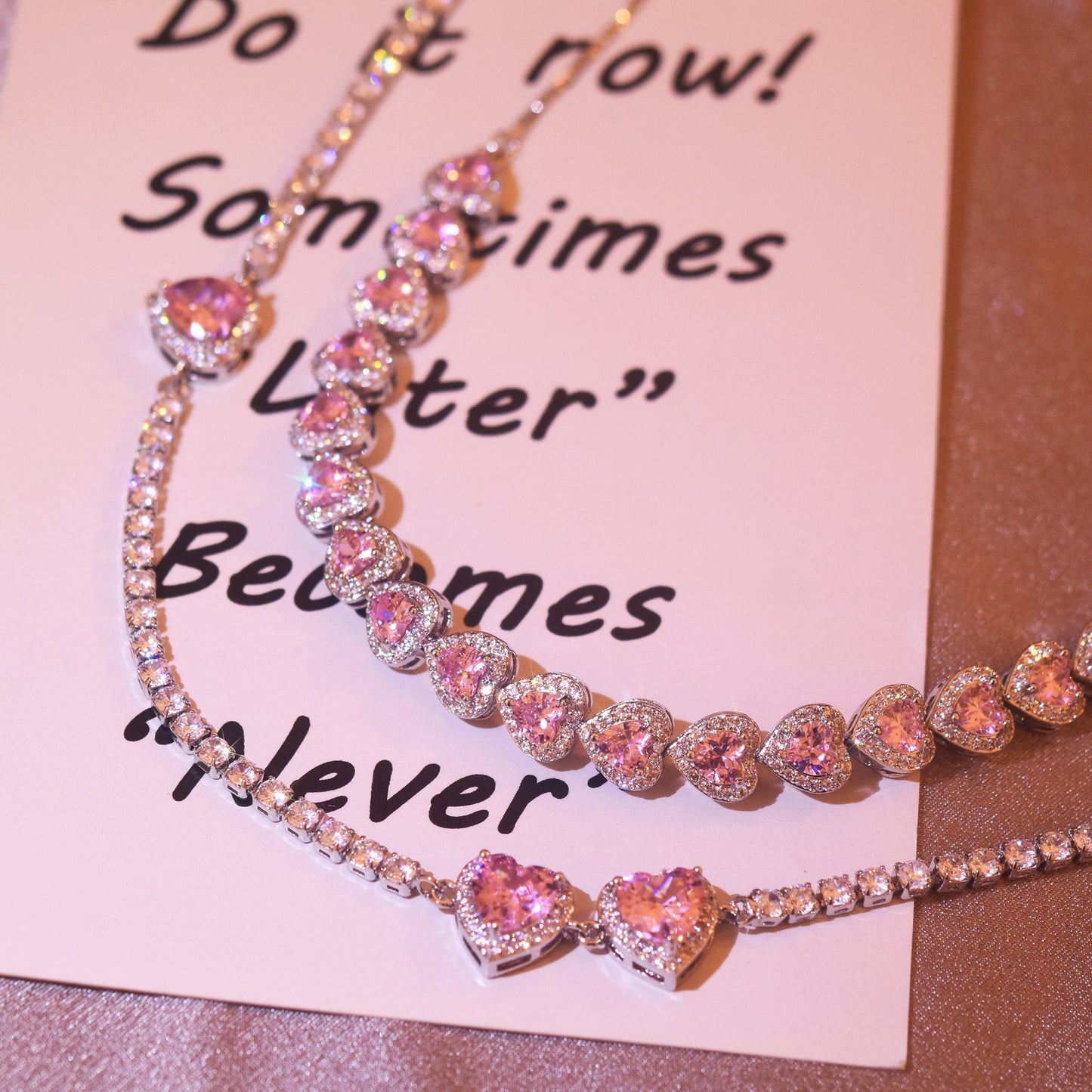Glam Pink Heart Choker