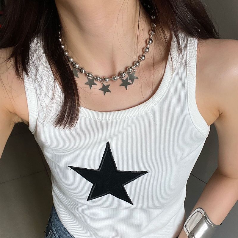 Y2K Star Alloy Ball Chain Choker