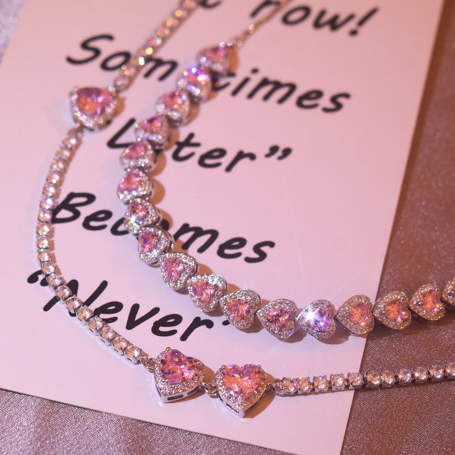 Glam Pink Heart Choker