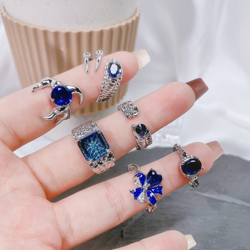 Ocean Dream Blue Sapphire Adjustable Ring