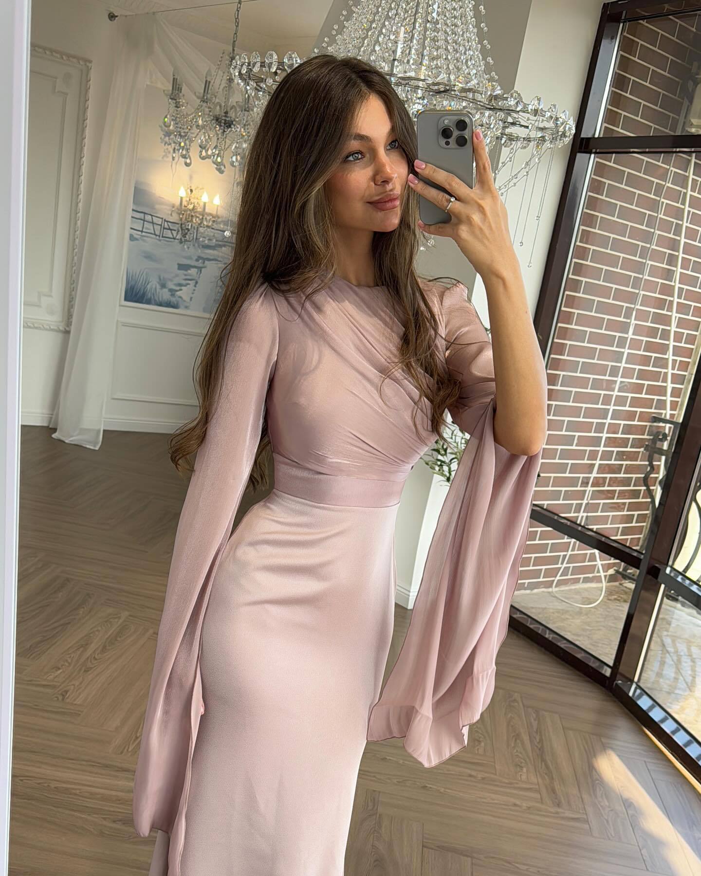 Women's Elegant White Maxi Dress – Long Sleeve Draped Cape Gown for Evening & Formal Occasions