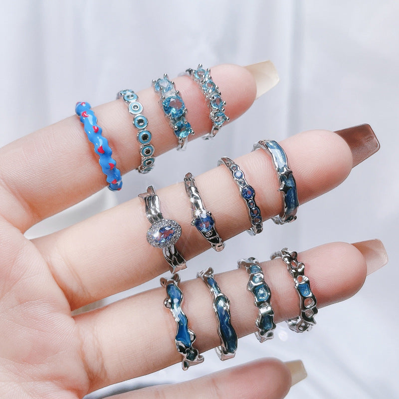 Ocean Dream Blue Sapphire Adjustable Ring