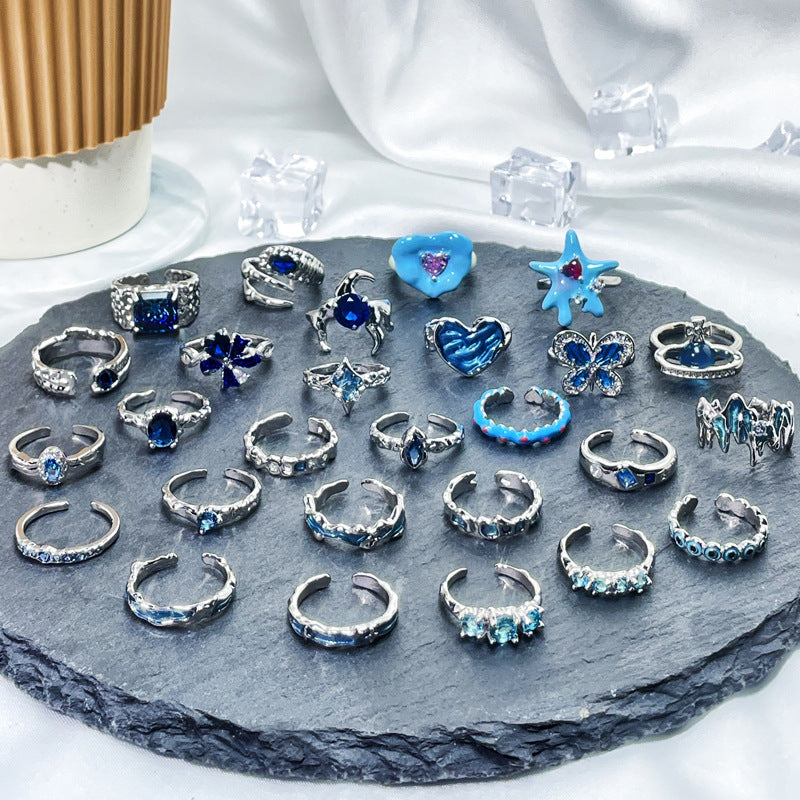 Ocean Dream Blue Sapphire Adjustable Ring