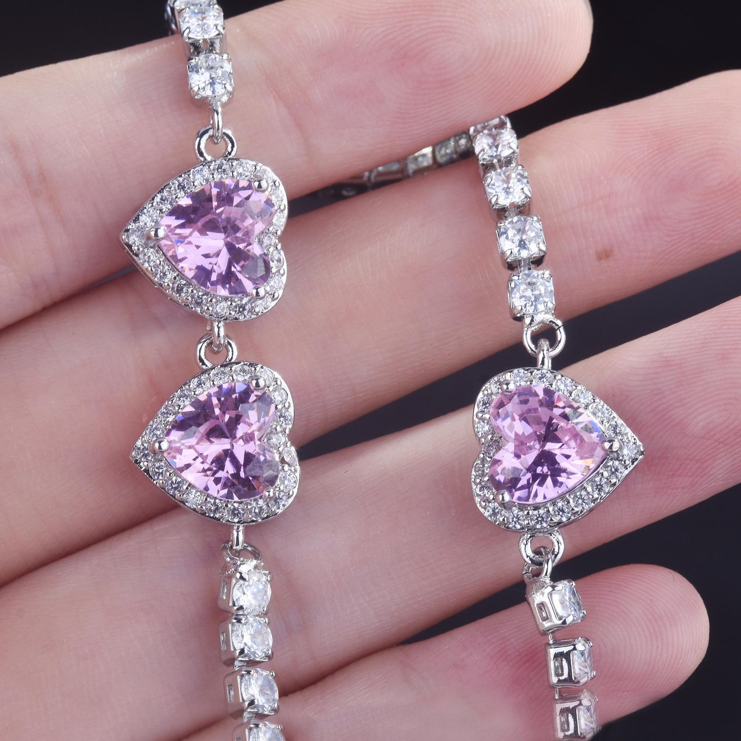 Glam Pink Heart Choker
