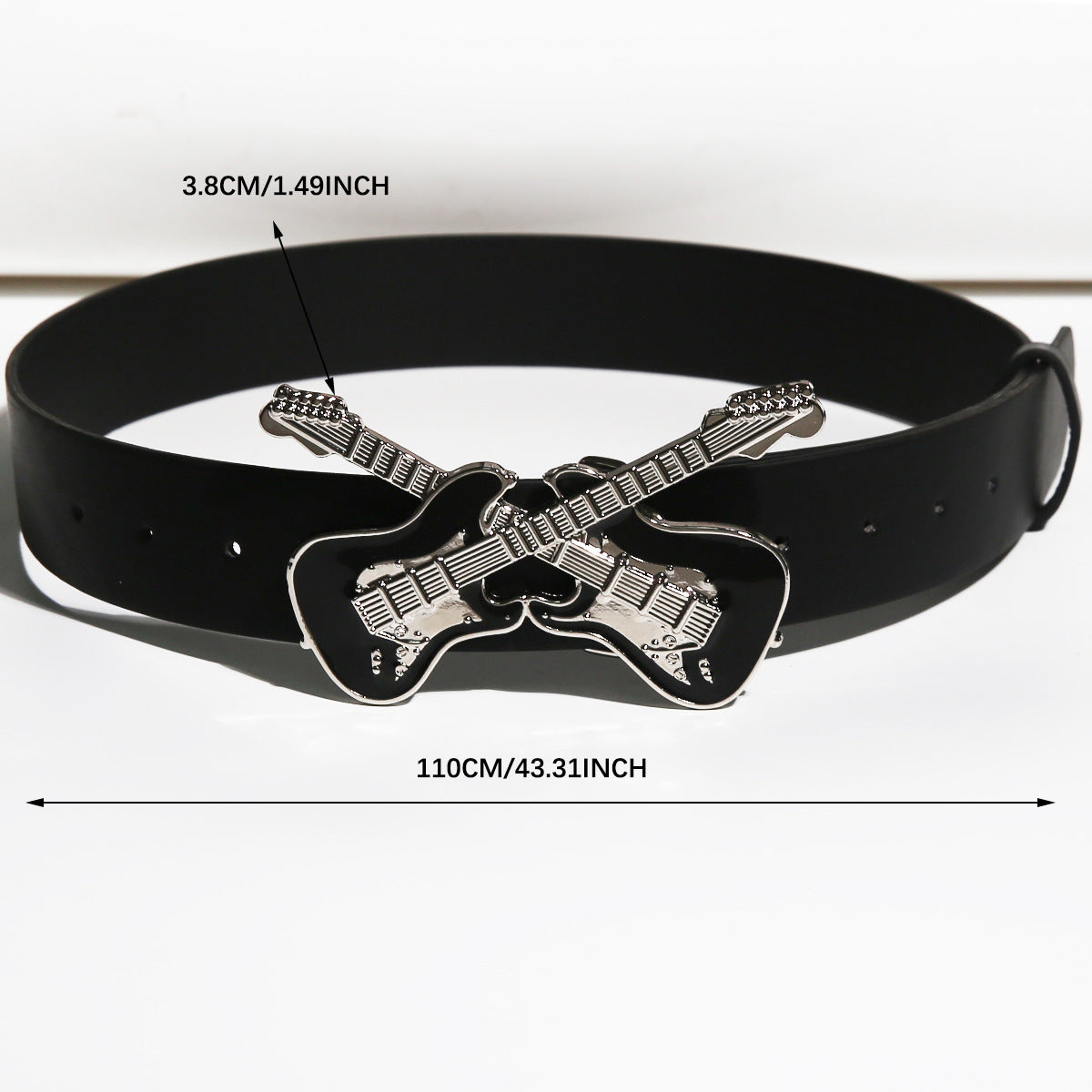Streetwear Guitar Pu Leather Alloy Women's Leather Belts