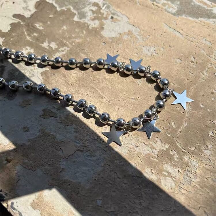 Y2K Star Alloy Ball Chain Choker