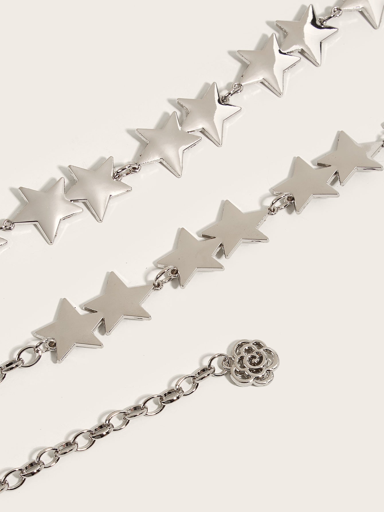 Star Waist Chain – IG Style Silver Alloy Belly Chain with Linked Star Charms