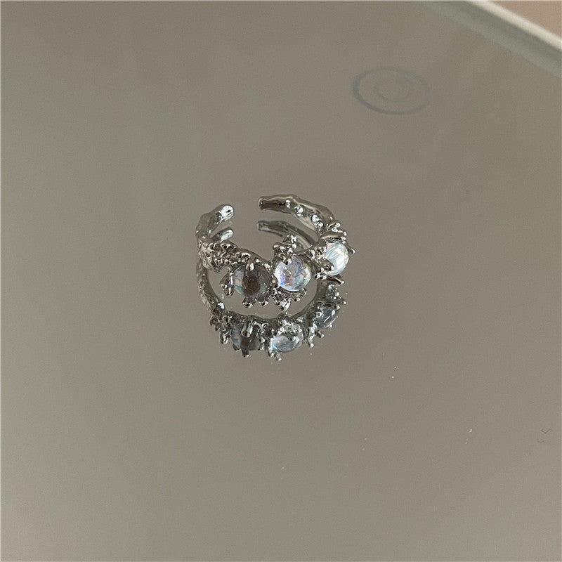 Y2K Star & Rose Crystal Ring