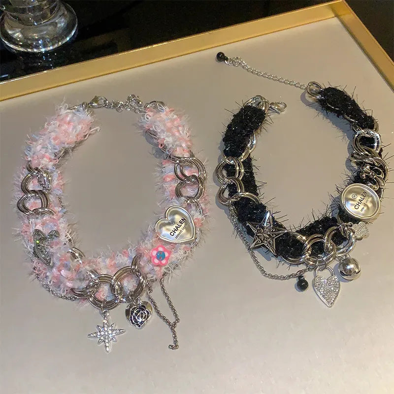 Punk Simple Style Solid Color Alloy Choker