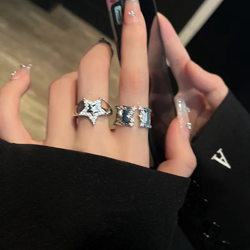 Y2K Star Open Statement Ring – Adjustable Open Ring