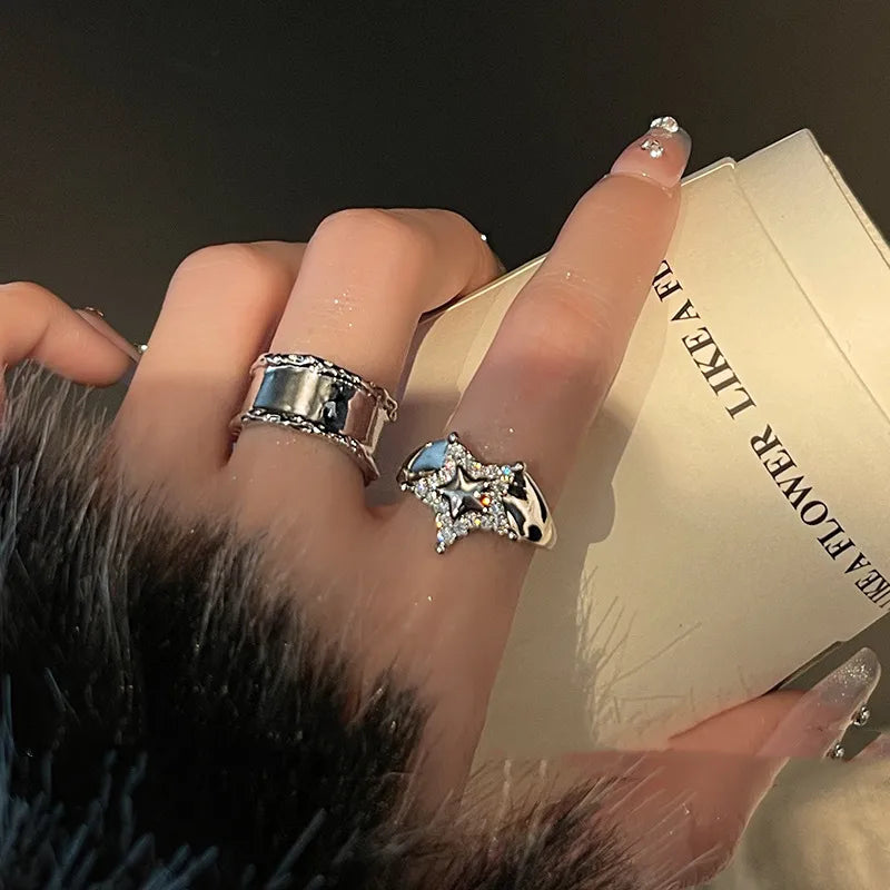Y2K Star Open Statement Ring – Adjustable Open Ring