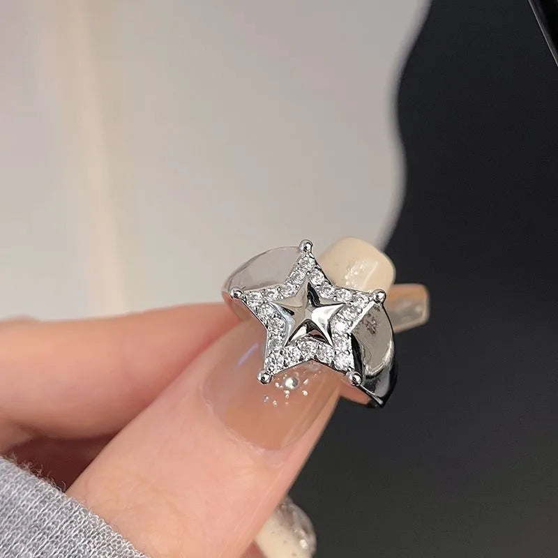 Y2K Star Open Statement Ring – Adjustable Open Ring