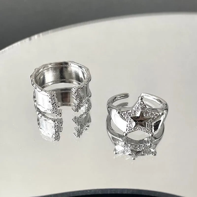 Y2K Star Open Statement Ring – Adjustable Open Ring