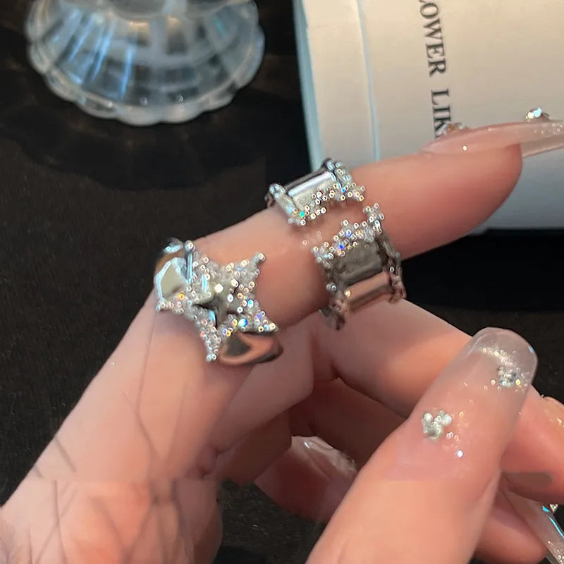 Y2K Star Open Statement Ring – Adjustable Open Ring