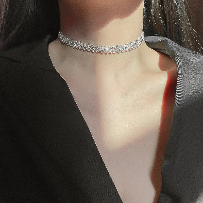 Sparkling Geometric Choker Necklace