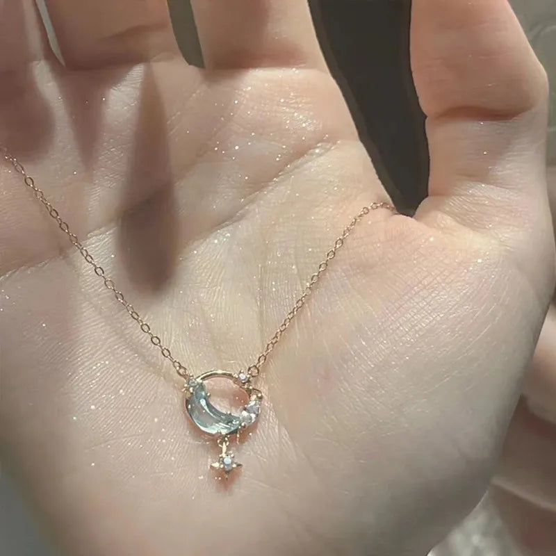 Moonlight Star Charm Necklace (Code-ZX#588)