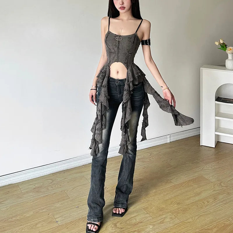 Slim-fit Street Fashion Sling Sexy Backless Vest For Women
