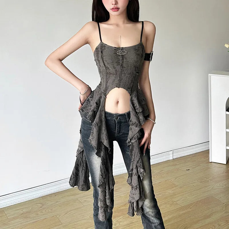 Slim-fit Street Fashion Sling Sexy Backless Vest For Women