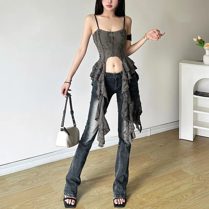 Slim-fit Street Fashion Sling Sexy Backless Vest For Women
