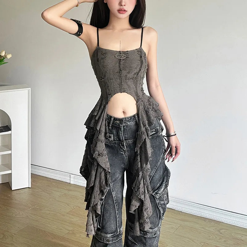 Slim-fit Street Fashion Sling Sexy Backless Vest For Women