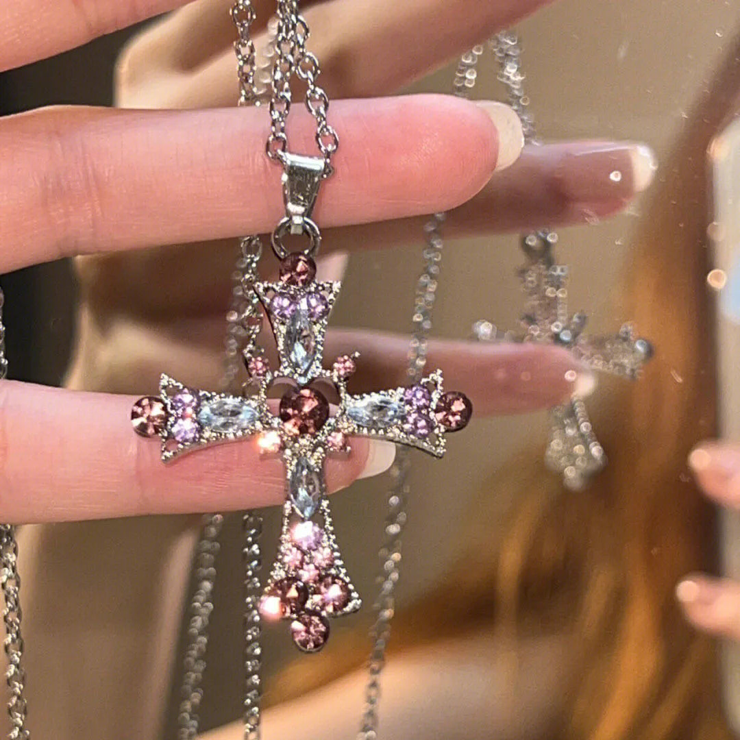 Gothic Diamond Cross Necklace