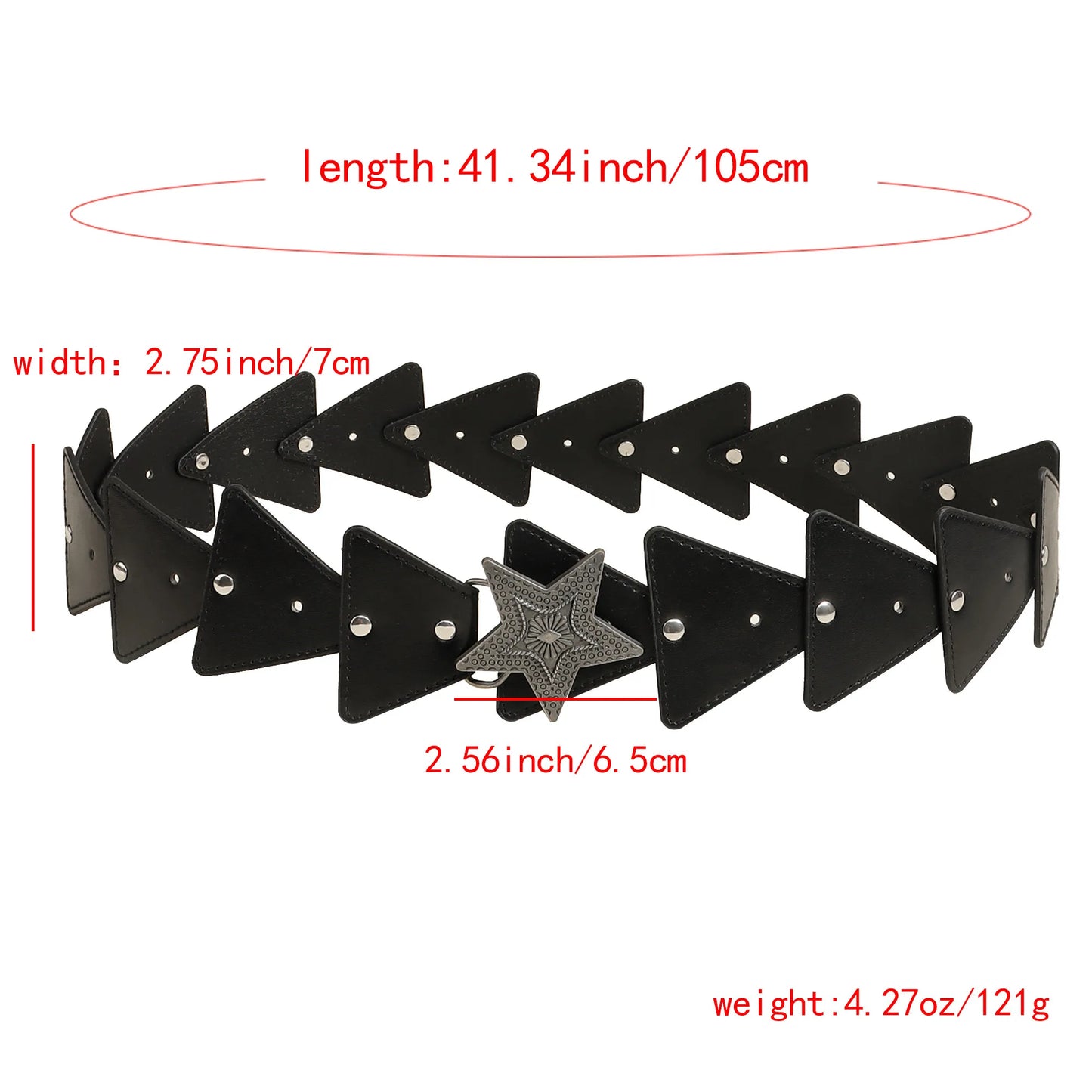 Vintage Style Bohemian Streetwear Pentagram PU Belt Buckle Women's Leather Belts