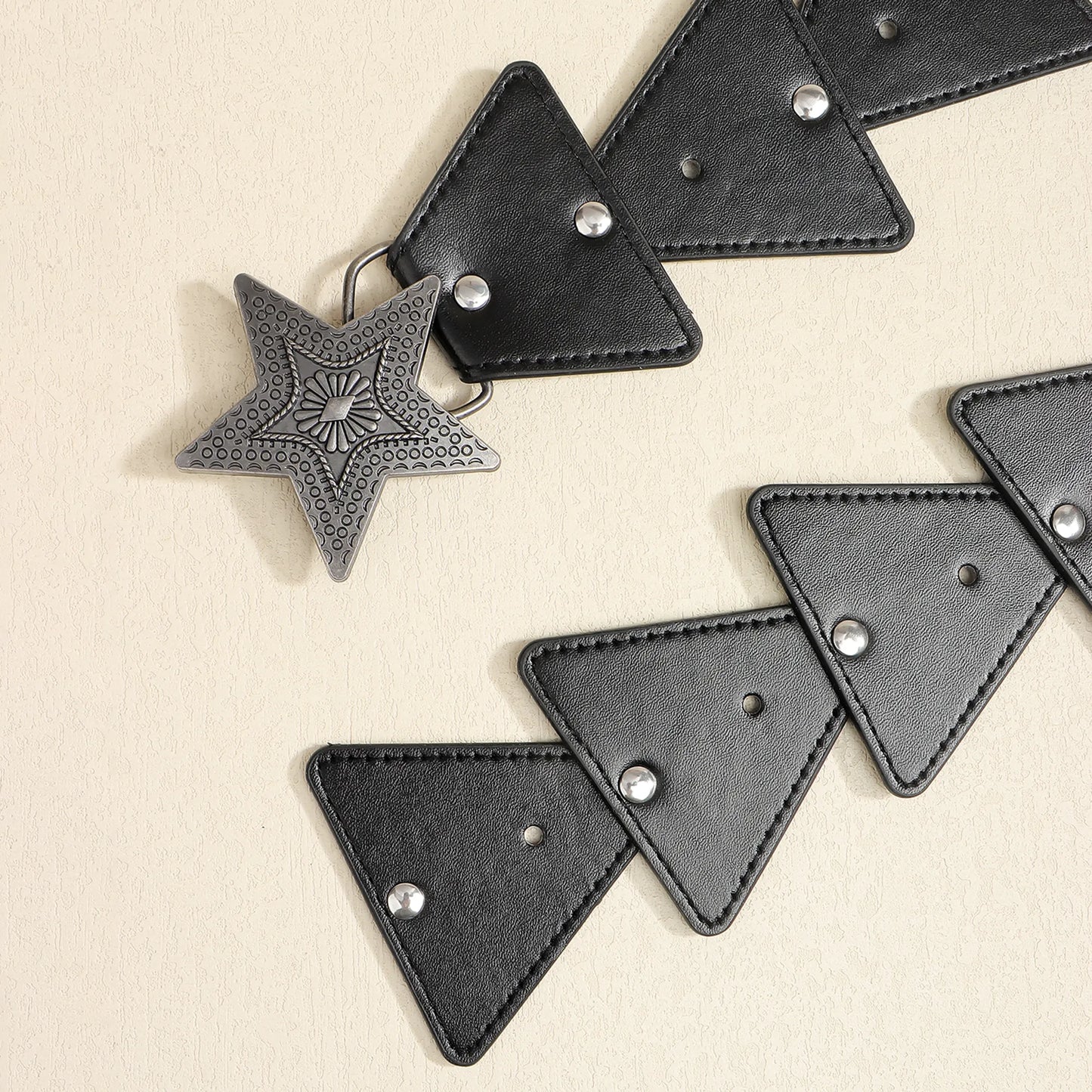 Vintage Style Bohemian Streetwear Pentagram PU Belt Buckle Women's Leather Belts