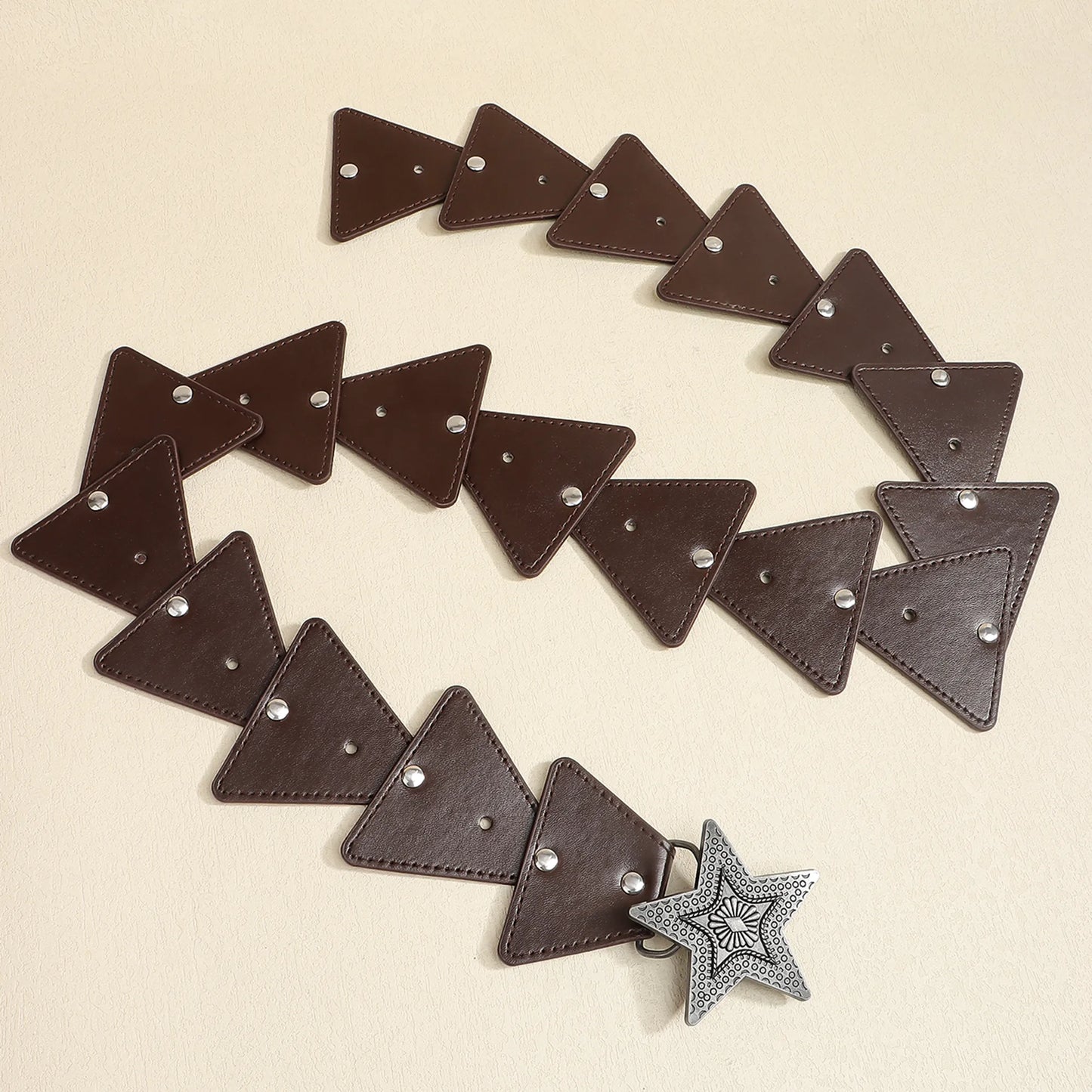 Vintage Style Bohemian Streetwear Pentagram PU Belt Buckle Women's Leather Belts