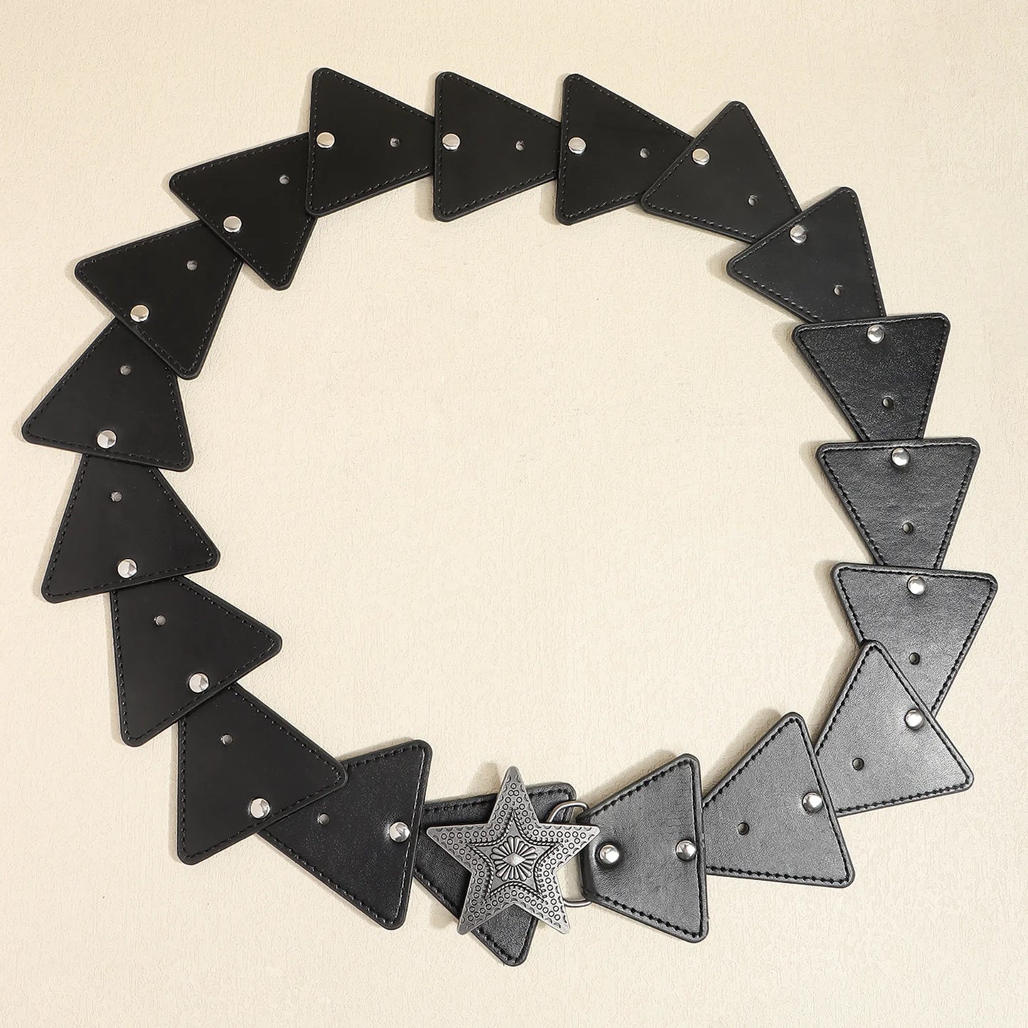 Vintage Style Bohemian Streetwear Pentagram PU Belt Buckle Women's Leather Belts