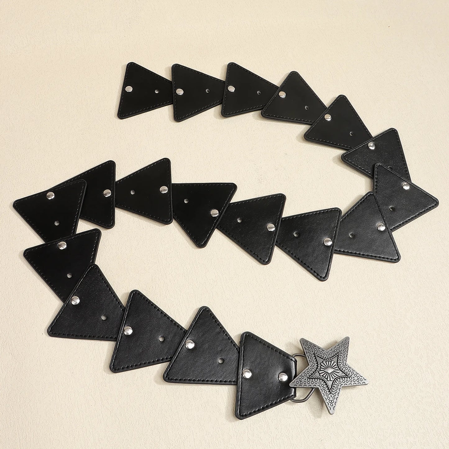 Vintage Style Bohemian Streetwear Pentagram PU Belt Buckle Women's Leather Belts