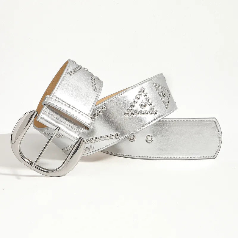 Vintage Style Pu Buckle Women's Leather Belts