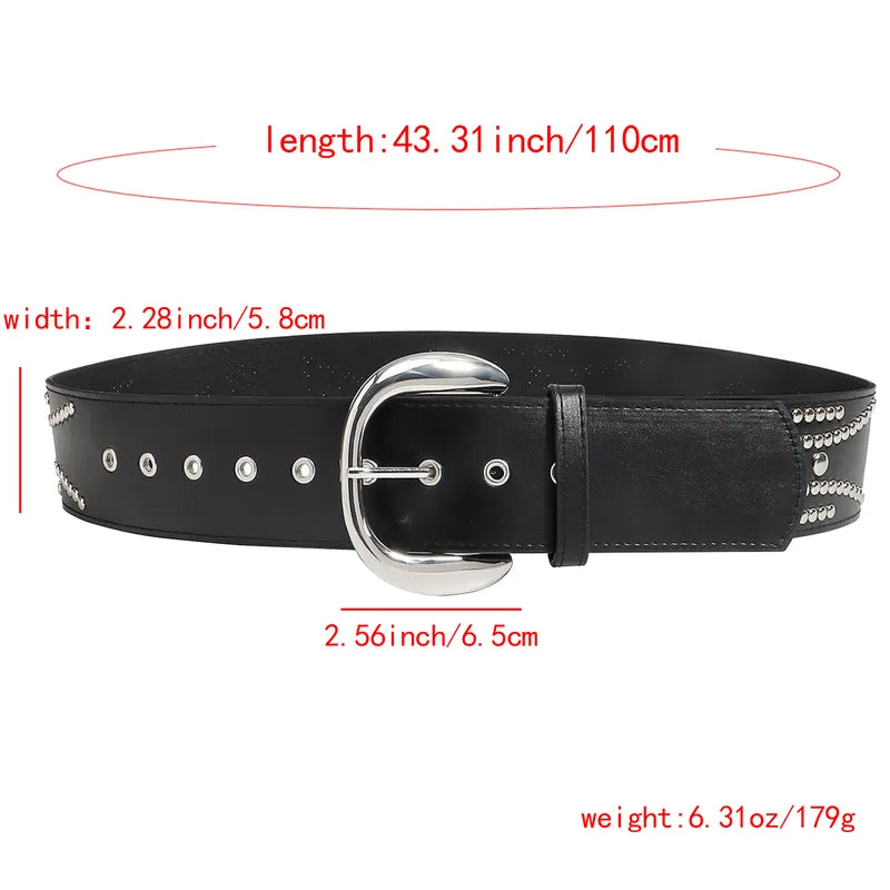 Vintage Style Pu Buckle Women's Leather Belts