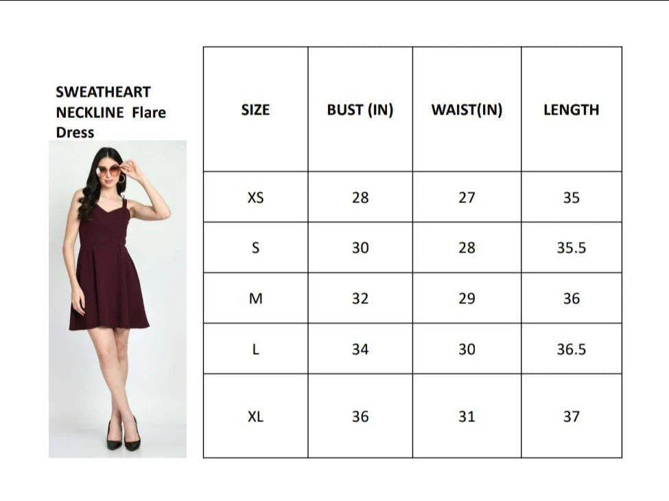 Women's Fit and Flare Wine Dress