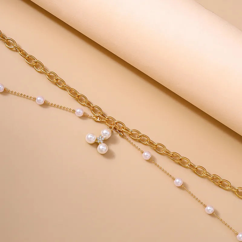Pearl Waist Chain – Sweet Minimalist Gold Alloy Belly Chain with Imitation Pearl Drops
