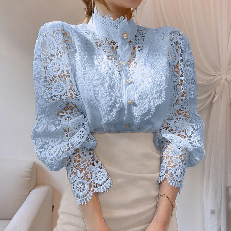 Women’s British Style Patchwork Blouse – Solid Color Long Sleeve Shirt